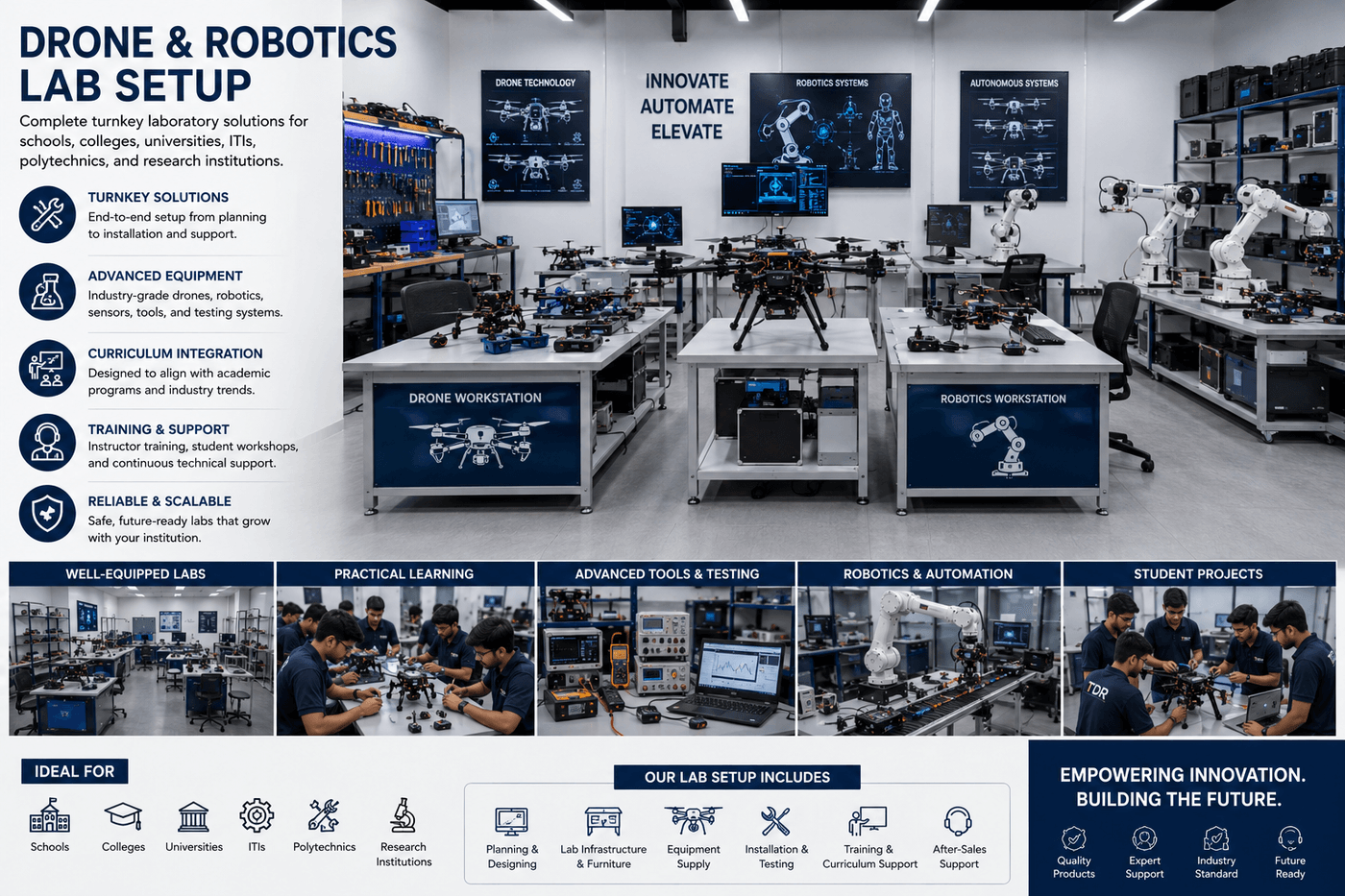 AI Drone & Robotics Lab Workspace